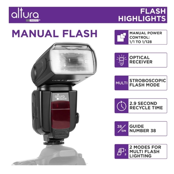 Altura Photo AP-UNV2 Camera Flash Light Speedlite LCD Display Universal NWT - Picture 11 of 11